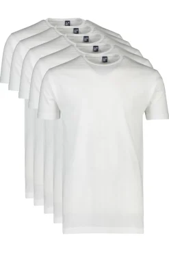 Best Alan Red Derby t-shirt wit effen katoen 5-pack