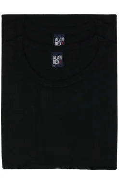 Best Alan Red Derby t-shirt zwart effen katoen 2-pack