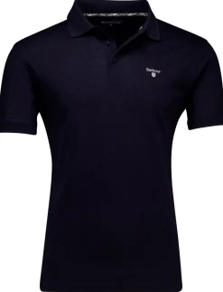 Best Barbour Sutton polo navy tailored fit korte mouw