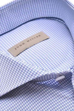 Best Blauw geruit business overhemd slim fit katoen Lange Mouw Overhemden|Casual Overhemden