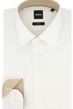 Best Boss H-Hank overhemd slim fit katoen mouwlengte 7 wit Mouwlengte 7 Overhemden|Zakelijke Overhemden