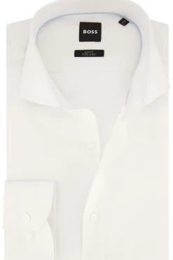 Best BOSS overhemd slim fit wit uni Lange Mouw Overhemden|Zakelijke Overhemden