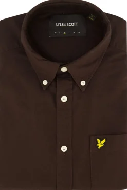 Best Bruin overhemd normale fit effen Lange Mouw Overhemden|Casual Overhemden