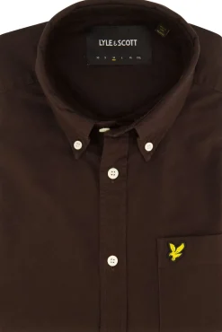 Best Bruin overhemd normale fit effen Lange Mouw Overhemden|Casual Overhemden