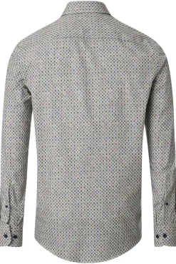 Best Casa Moda overhemd bruin geprint wijde fit katoen