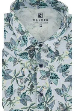 Best Desoto overhemd slim fit blauw geprint