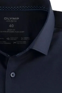 Best Donkerblauw business overhemd Level Five extra slim fit katoen Lange Mouw Overhemden|Zakelijke Overhemden