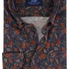 Outlet casual overhemd wijde fit blauw wit geruit Lange Mouw Overhemden|Casual Overhemden