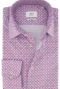 Clearance overhemd wijde fit rood printje Lange Mouw Overhemden|Casual Overhemden