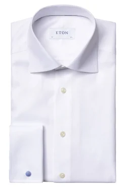 Online Eton overhemd wit french cuff contemporary fit textured twill