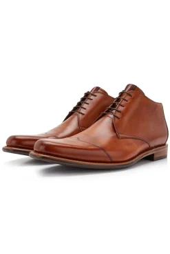 Best nette schoenen bruin effen leer hoger model Veterschoenen|Nette Schoenen