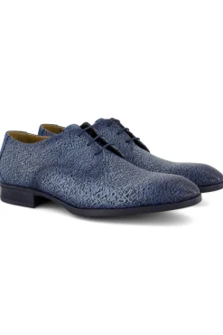Best veterschoenen blauw zwart geprint leer Veterschoenen|Nette Schoenen