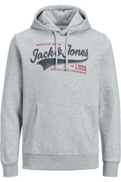 Clearance Jack & Jones hoodie Plus Size grijs met opdruk