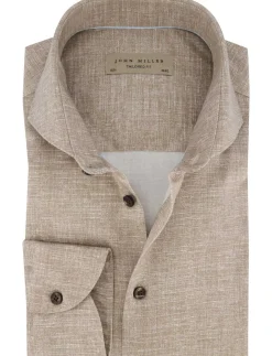 Best business overhemd bruin tailored fit Lange Mouw Overhemden|Casual Overhemden