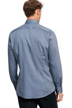 Best Katoenen overhemd mouwlengte 7 body fit blauw Mouwlengte 7 Overhemden|Casual Overhemden