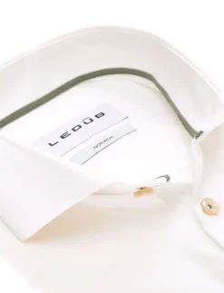 Sale Ledub overhemd normale fit creme katoen