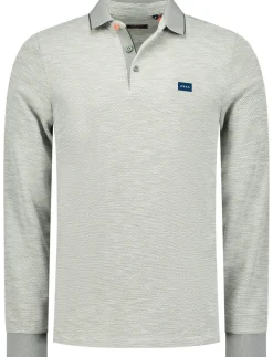 Best NZA polo lange mouw Kade groen effen katoen Poloshirts Lange Mouw