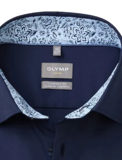Sale Olymp Luxor 24/Seven overhemd donkerblauw climate control vezel