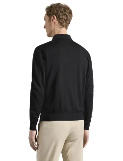 Best Paul & Shark merino polo lange mouw zwart
