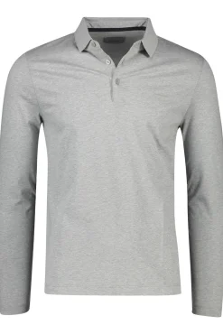 Best Pierre Cardin polo lange mouw normale fit grijs effen katoen
