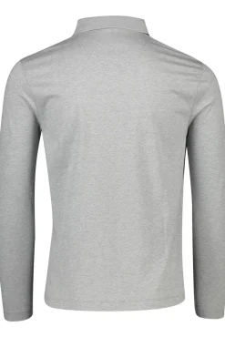 Best Pierre Cardin polo lange mouw normale fit grijs effen katoen