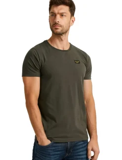 Best American Classic T-shirt effen groen katoen T-Shirts|Poloshirts Korte Mouw