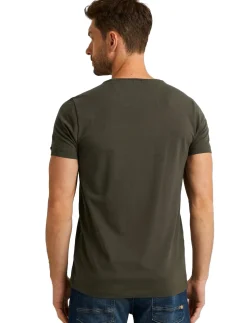 Best American Classic T-shirt effen groen katoen T-Shirts|Poloshirts Korte Mouw