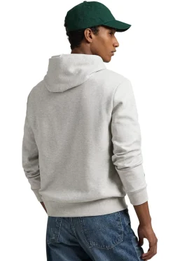 Clearance Hoodie grijs wit gemêleerd katoen, stretch Hoodies|Sweaters