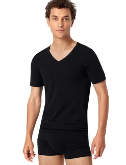 Best t-shirt 95/5 zwart effen 2-pack Ondershirts|T-Shirts