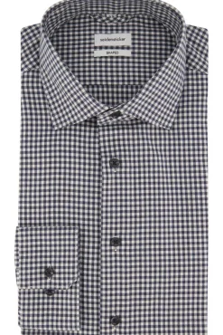 Best casual overhemd Shaped blauw geruit katoen Lange Mouw Overhemden|Casual Overhemden