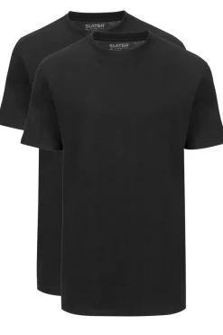 Best Slater t-shirt zwart effen katoen two-pack