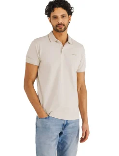 Best 3 knoops polo beige Poloshirts Korte Mouw